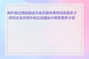 海外独立网站建设方案及整体费用估算是多少_初创企业在海外独立站建站大概需要多少资金