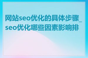 网站seo优化的具体步骤_seo优化哪些因素影响排名