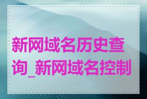 新网域名历史查询_新网域名控制台