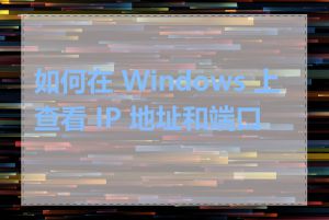 如何在 Windows 上查看 IP 地址和端口号