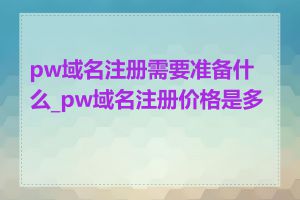 pw域名注册需要准备什么_pw域名注册价格是多少