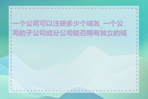 一个公司可以注册多少个域名_一个公司的子公司或分公司能否拥有独立的域名