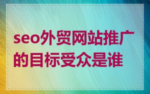 seo外贸网站推广的目标受众是谁