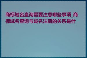 商标域名查询需要注意哪些事项_商标域名查询与域名注册的关系是什么