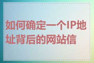 如何确定一个IP地址背后的网站信息