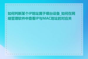 如何判断某个IP地址属于哪台设备_如何在网络管理软件中查看IP与MAC地址的对应关系