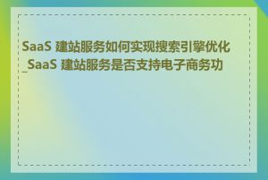 SaaS 建站服务如何实现搜索引擎优化_SaaS 建站服务是否支持电子商务功能