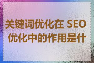 关键词优化在 SEO 优化中的作用是什么