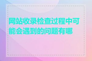 网站收录检查过程中可能会遇到的问题有哪些