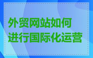 外贸网站如何进行国际化运营