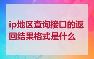 ip地区查询接口的返回结果格式是什么