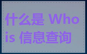 什么是 Whois 信息查询