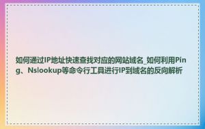 如何通过IP地址快速查找对应的网站域名_如何利用Ping、Nslookup等命令行工具进行IP到域名的反向解析