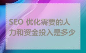 SEO 优化需要的人力和资金投入是多少