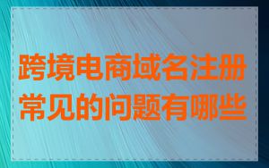 跨境电商域名注册常见的问题有哪些