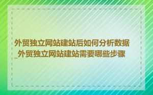 外贸独立网站建站后如何分析数据_外贸独立网站建站需要哪些步骤