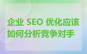 企业 SEO 优化应该如何分析竞争对手