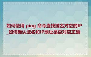 如何使用 ping 命令查找域名对应的IP_如何确认域名和IP地址是否对应正确