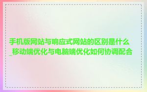 手机版网站与响应式网站的区别是什么_移动端优化与电脑端优化如何协调配合