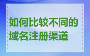 如何比较不同的域名注册渠道