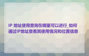 IP 地址使用查询在哪里可以进行_如何通过IP地址查看其使用情况和位置信息