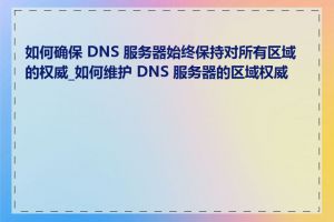 如何确保 DNS 服务器始终保持对所有区域的权威_如何维护 DNS 服务器的区域权威性