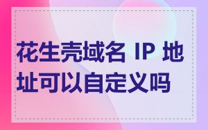 花生壳域名 IP 地址可以自定义吗