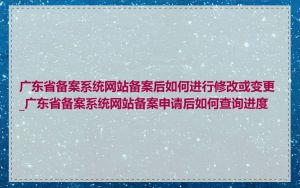 广东省备案系统网站备案后如何进行修改或变更_广东省备案系统网站备案申请后如何查询进度