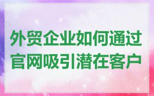 外贸企业如何通过官网吸引潜在客户