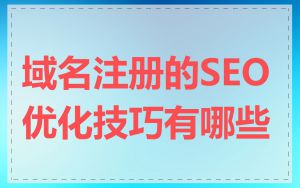 域名注册的SEO优化技巧有哪些