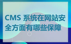 CMS 系统在网站安全方面有哪些保障