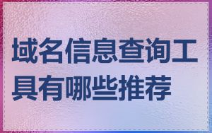 域名信息查询工具有哪些推荐