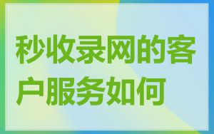 秒收录网的客户服务如何