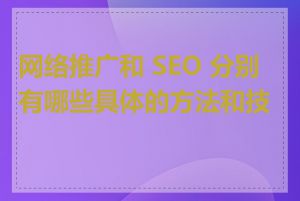 网络推广和 SEO 分别有哪些具体的方法和技巧