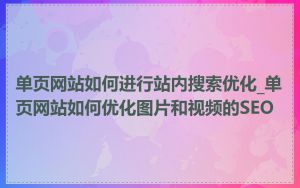 单页网站如何进行站内搜索优化_单页网站如何优化图片和视频的SEO