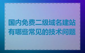 国内免费二级域名建站有哪些常见的技术问题