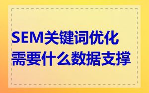 SEM关键词优化需要什么数据支撑