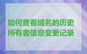 如何查看域名的历史所有者信息变更记录