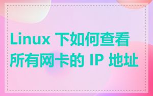 Linux 下如何查看所有网卡的 IP 地址