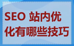 SEO 站内优化有哪些技巧