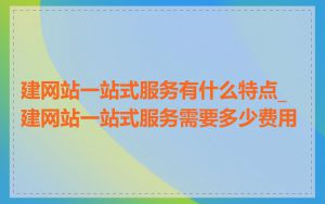 建网站一站式服务有什么特点_建网站一站式服务需要多少费用