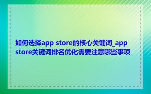 如何选择app store的核心关键词_app store关键词排名优化需要注意哪些事项