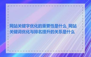 网站关键字优化的重要性是什么_网站关键词优化与排名提升的关系是什么