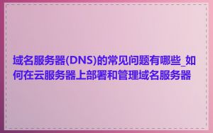 域名服务器(DNS)的常见问题有哪些_如何在云服务器上部署和管理域名服务器