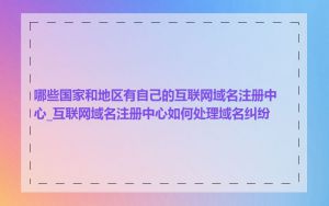 哪些国家和地区有自己的互联网域名注册中心_互联网域名注册中心如何处理域名纠纷