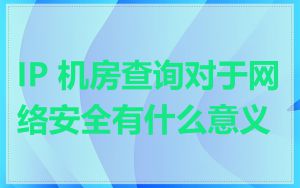 IP 机房查询对于网络安全有什么意义