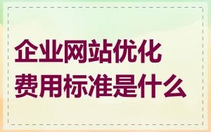 企业网站优化费用标准是什么