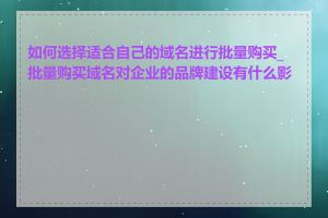 如何选择适合自己的域名进行批量购买_批量购买域名对企业的品牌建设有什么影响