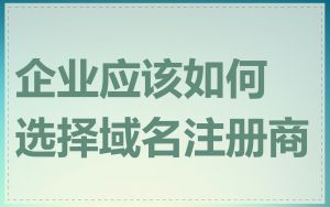 企业应该如何选择域名注册商