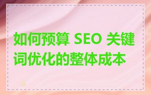 如何预算 SEO 关键词优化的整体成本